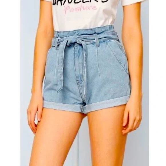 Paperbag High Waisted Shorts - Picture 1 of 2